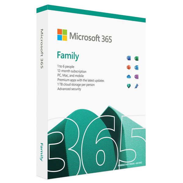 مجموعة مايكروسوفت 365 Family - اشتراك لمدة سنة-واحدة