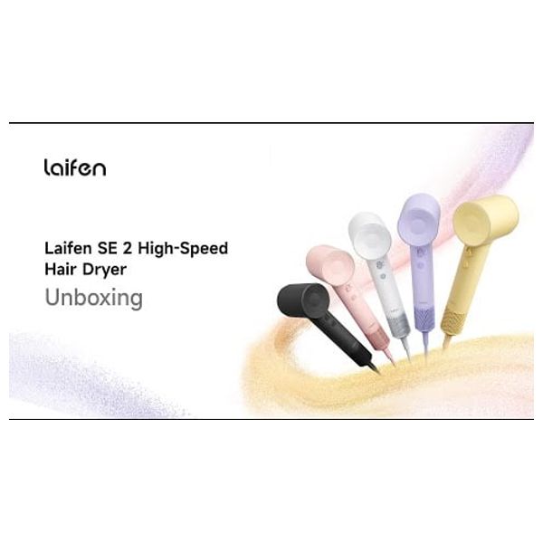 Laifen SE2 - High Speed Hair Dryer - 1400W - Smart Temperature Control - Yellow + Hair Brush