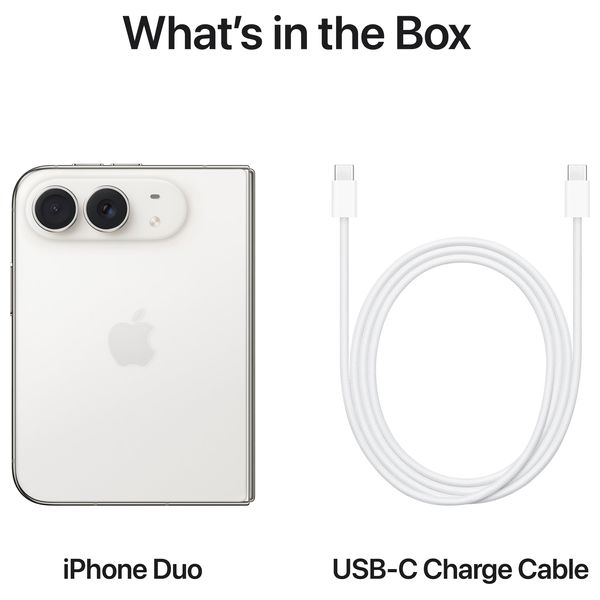 Apple iPhone Duo - eSIM - 6.8 inch Foldable Display - A20 Pro - 48MP Dual Fusion Camera System - Apple Intelligence