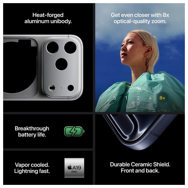 iPhone 17 Pro Max 6.9-inch Display - Aluminum unibody Design - A19 Pro chip - All 48MP Rear Cameras, and Best-ever battery life - Pre-Order