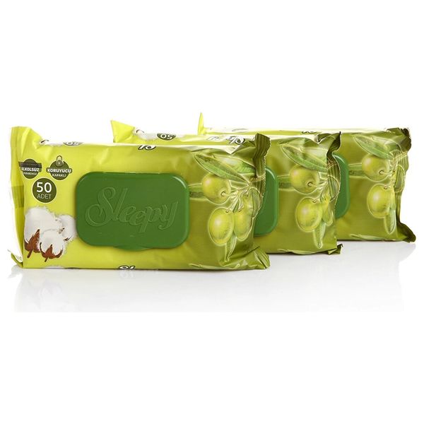  مناديل سليبي بزيت الزيتون للأطفال - 3×50 منديل 