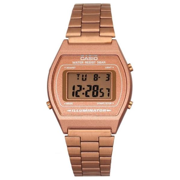  Casio Watch B640WC-5ADF For Unisex - Digital Display, Stainless Steel Band - Pink 