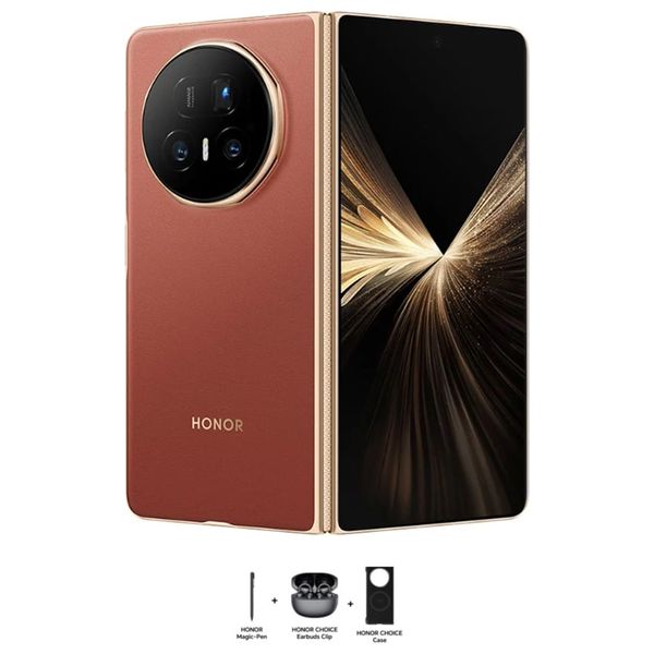  هونر MagicV5 5G - دبل سيم - 512/16 كيكابايت - OLED 120Hz, 5000 nits - معالج سنابدراكون 8 اليت - بحجم بطارية 5820 + سماعات هونر تشويس كليب + حافظة هونر تشويس +  قلم هونر ماجيك 