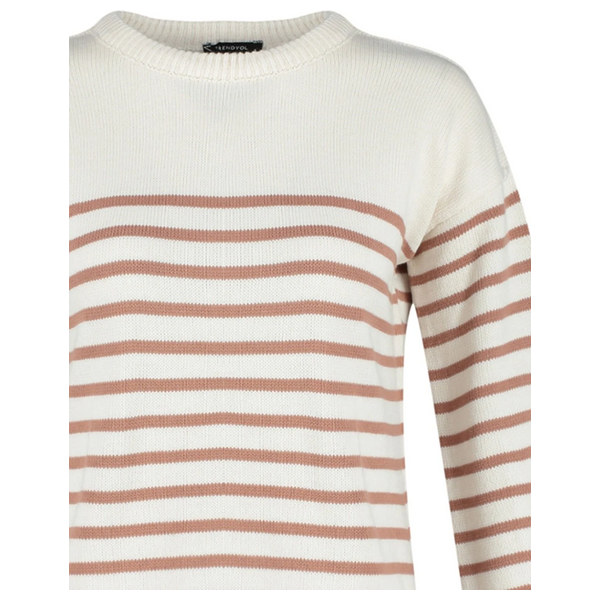 ترينديول ميلا سترة مخططة واسعة - بيجي فاتح