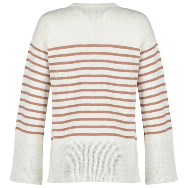 ترينديول ميلا سترة مخططة واسعة - بيجي فاتح