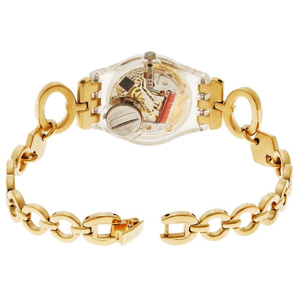  ساعة سواتج للنساء LK346G - عرض بعقارب, سوار من ستانلس ستيل - ذهبي 