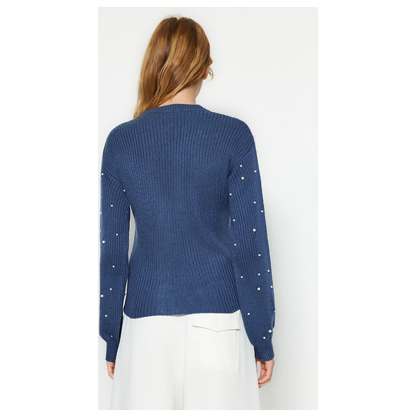 بلوزة نسائية قبة عالية ترينديول ميلا - ازرق