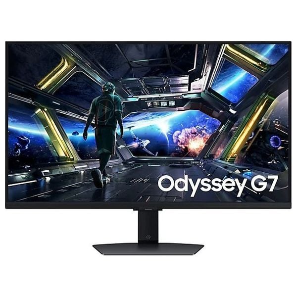 شاشة حاسبة مسطحة سامسونج 32-انج Odyssey G70D - سرعة الاستجابة 1 ملي ثانية بدقة UHD وتردد 144 هيرتز  - 450 نيتس - لوحة نوع IPS - مكبر صوت