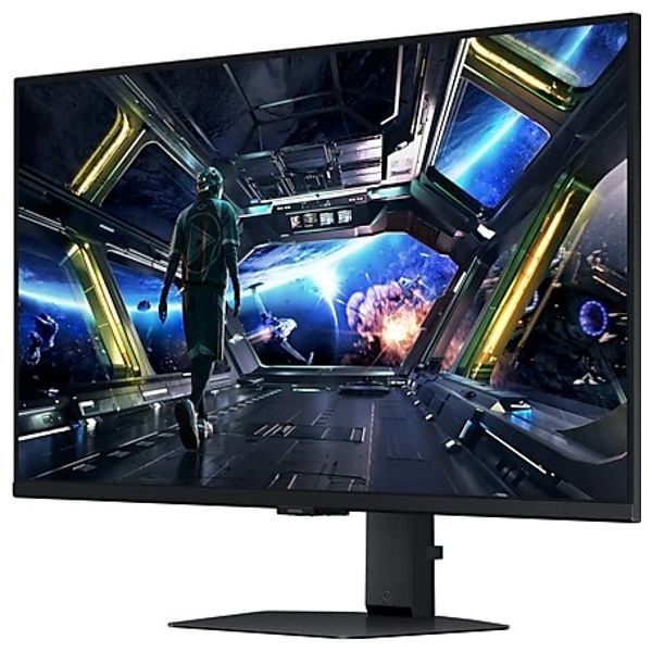 شاشة حاسبة مسطحة سامسونج 32-انج Odyssey G70D - سرعة الاستجابة 1 ملي ثانية بدقة UHD وتردد 144 هيرتز  - 450 نيتس - لوحة نوع IPS - مكبر صوت