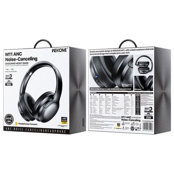  WEKOME M11 Bluetooth Over-Ear Headphones - Bluetooth 5.3 - Up to 8 Hours Battery Life - Black 