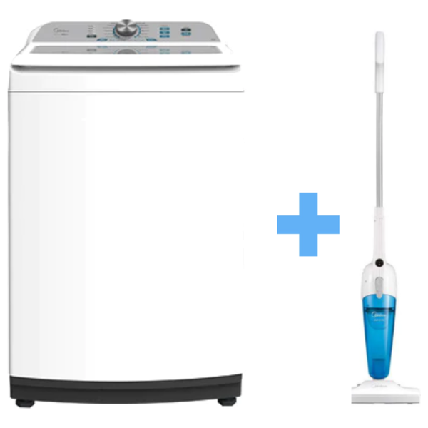  غسالة ميديا فتحة علوية - 15 كغم - MA500W150/WW - ابيض + مكنسة ميديا محمولة - SC861 - ابيض 