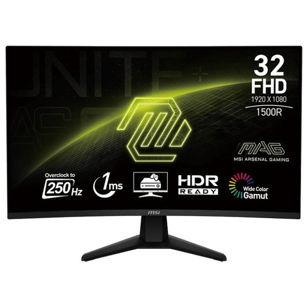MSI 32-Inch MAG 32C6X-Series - Curved Monitor - 250Hz - 1ms Response Time - FHD - 250 Nits - VA Panel