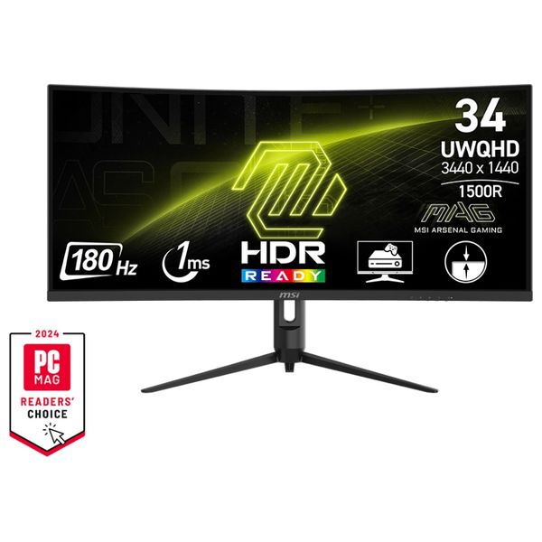 MSI 34-Inch 342CQR-Series - Curved Monitor - 180Hz - 1ms Response Time - UWQHD - 300 Nits - VA Panel