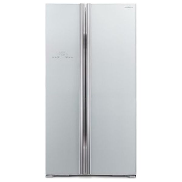 Hitachi R-S700PUQ0 - 22ft - Side By Side Refrigerator - Glass Silver