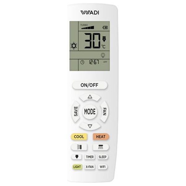 Wadi WSHB-INV12HR - 1 Ton - Wall Mounted Split - Inverter - Amp Control - White