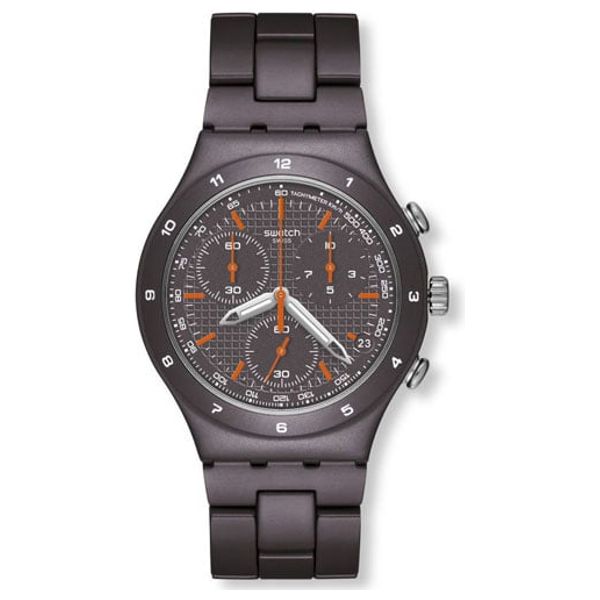  ساعة سواتج للرجال YCC4000AG - عرض بعقارب, سوار من الالمنيوم - بنفسجي 