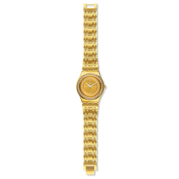  Swatch Watch YLG136G For Women - Analog Display, Stainless Steel Band - Gold 
