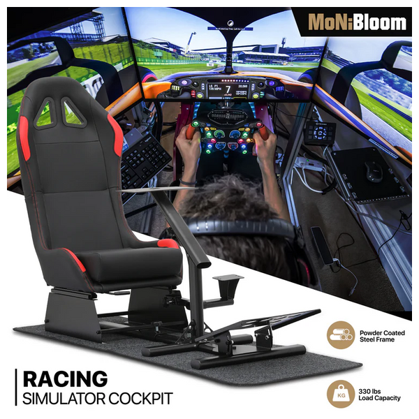MoNiBloom Racing Simulator Cockpi - Gaming Seat - Red