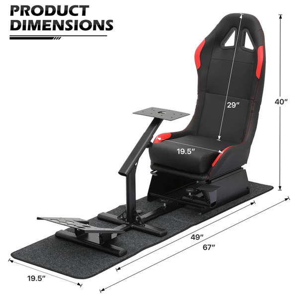 MoNiBloom Racing Simulator Cockpi - Gaming Seat - Red