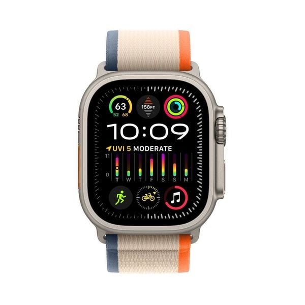 Apple Watch Ultra 2 - 49mm - M/L - Titanium Case with Orange/Beige Trail Loop