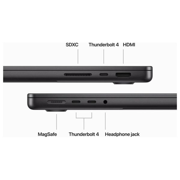  لابتوب ابل ماك بوك 14" - Pro - M3 Pro 12-Core - 18GB RAM - 1TB SSD - 18-Core - MacOS - اسود 