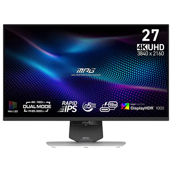  شاشة حاسبة ام سي اي 27 انج فئة MPG 274URDFW E16M - سرعة الاستجابة 0.5 ملي ثانية - 144 هيرتز - 4K 