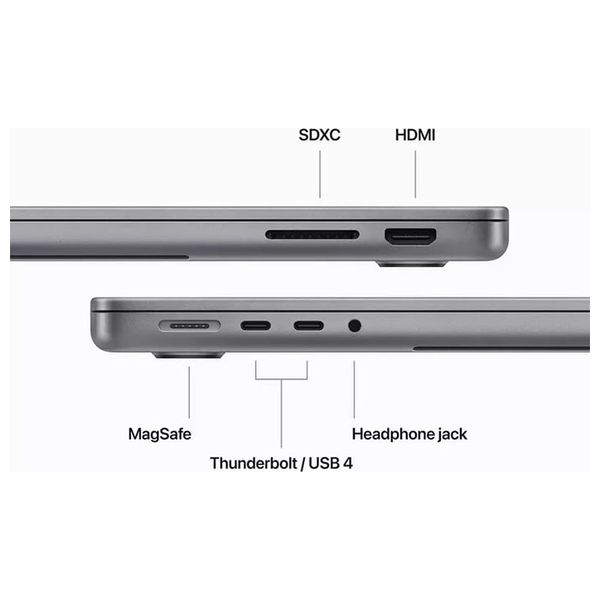  لابتوب ابل ماك بوك 14" - Pro - M3 8-Core - 16GB RAM - 1TB SSD - 10-Core - MacOS - رمادي 