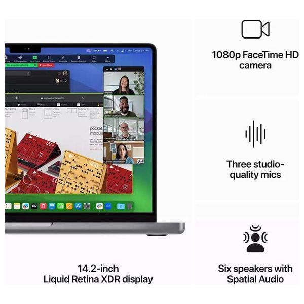  لابتوب ابل ماك بوك 14" - Pro - M3 8-Core - 16GB RAM - 1TB SSD - 10-Core - MacOS - رمادي 