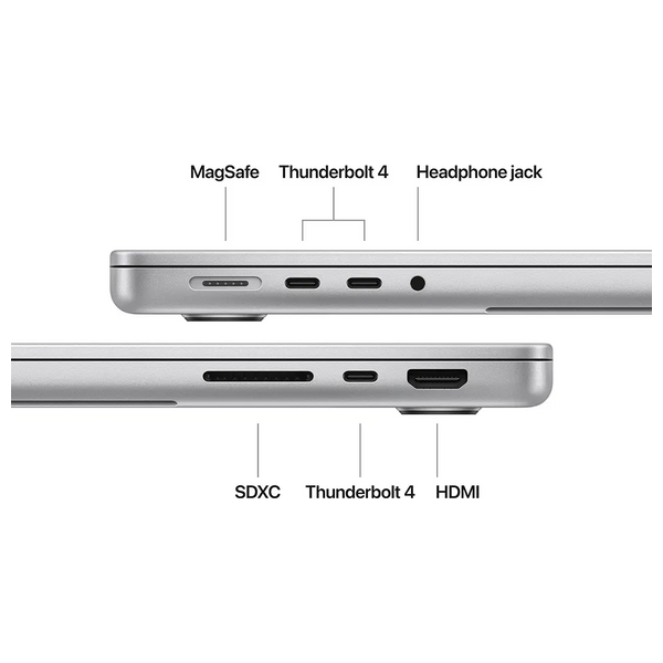  لابتوب ابل ماك بوك برو 14" - M4 10-Core - 16GB RAM - 512GB SSD - 10-Core - MacOS - سلفر 