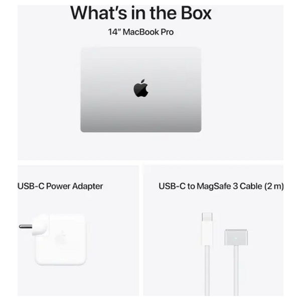 لابتوب ابل ماك بوك برو 14" - M4 Pro 12-Core - 24GB RAM - 512GB SSD - 16-Core - MacOS - سلفر