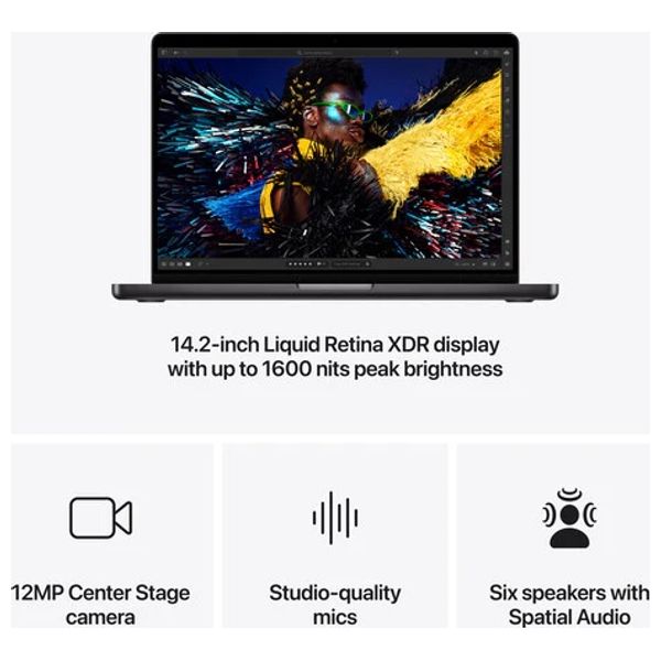 لابتوب ابل ماك بوك برو 14" - M4 Pro 14-Core - 24GB RAM - 1TB SSD - 20-Core - MacOS - اسود