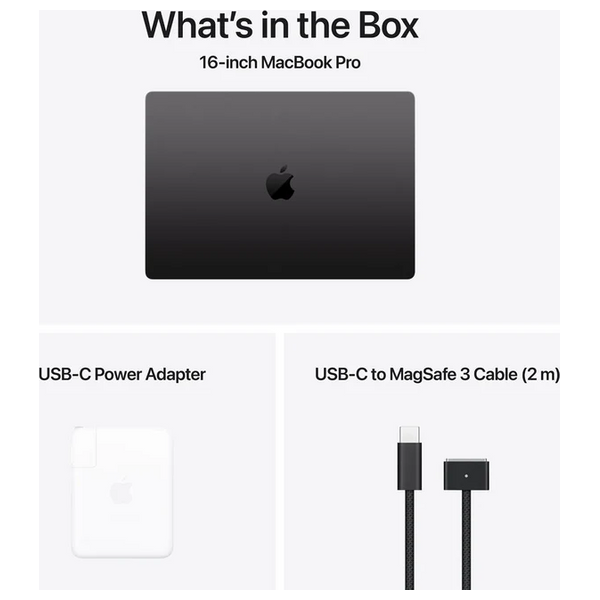 لابتوب ابل ماك بوك برو 16" - M4 Pro 14-Core - 24GB RAM - 512GB SSD - 20-Core - MacOS - اسود