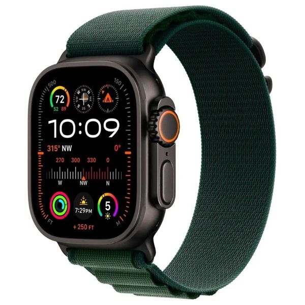  Apple Watch Ultra 2 GPS + Cellular, - 49mm - L - Black Titanium Case with Dark Green Alpine Loop 