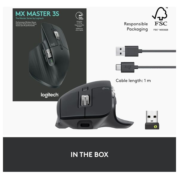  ماوس لوجيتك لاسلكي - MX Master 3S - غرافيت 