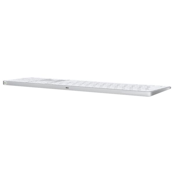  Apple MXK73AB/A - Magic Keyboard with Touch ID and Numeric Keypad for Mac models with Apple silicon (USB–C) - Arabic - White Keys - White 