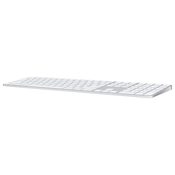  Apple MXK73AB/A - Magic Keyboard with Touch ID and Numeric Keypad for Mac models with Apple silicon (USB–C) - Arabic - White Keys - White 