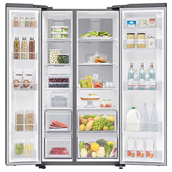  Samsung RS62R50312C - 25ft - Side By Side Refrigerator - Black Glass 