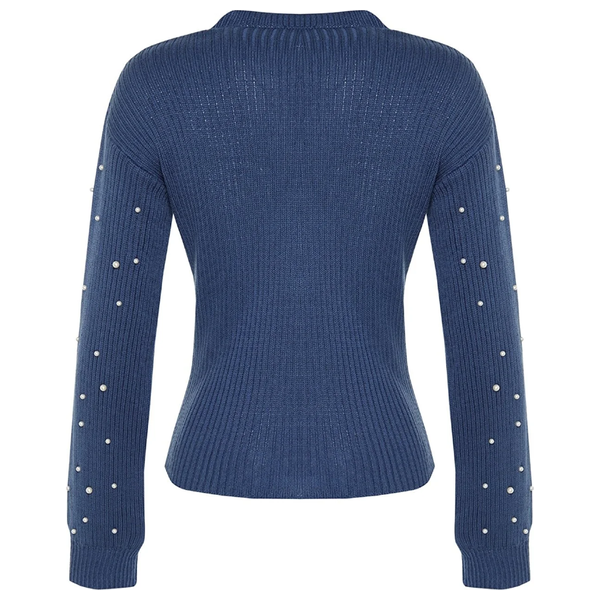 بلوزة نسائية قبة عالية ترينديول ميلا - ازرق