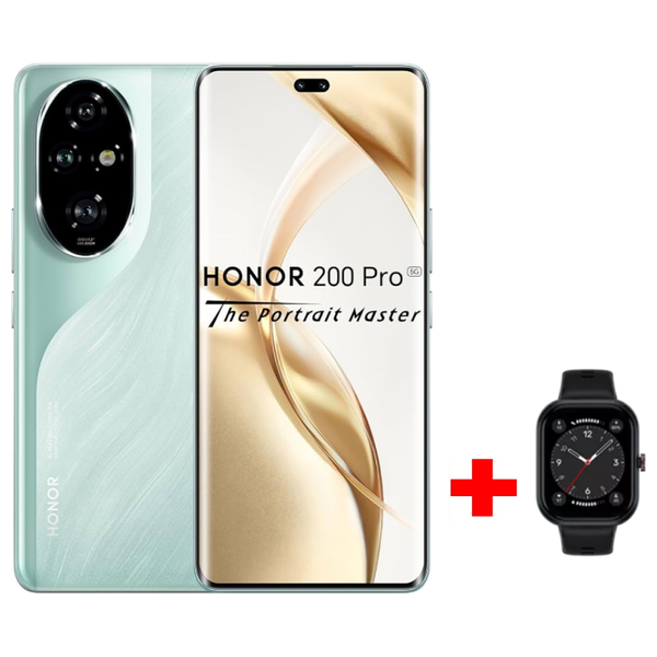  هونر 200 Pro 5G - دبل سيم - سنابدراجون 8اس الجيل الثالث - اموليد - حجم البطارية 5200 ميلي امبير + ساعة هونر - Choice QCY Watch