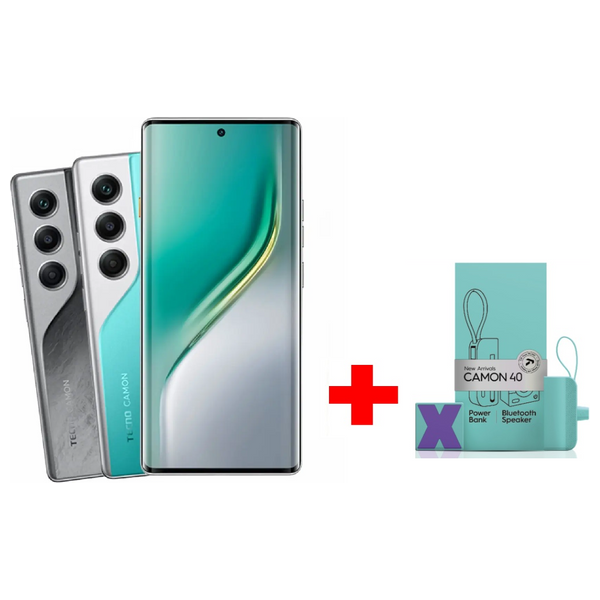 Tecno Camon 40 Pro 5G - Dual SIM - AMOLED - Mediatek Dimensity 7300 - 5200mAh + Power Bank + Bluetooth Speaker - Pre-Order