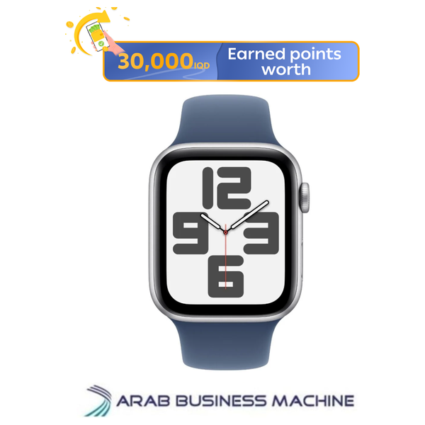 Apple Watch SE - 44mm - Silver Aluminium Case with Denim Sport Band - M/L