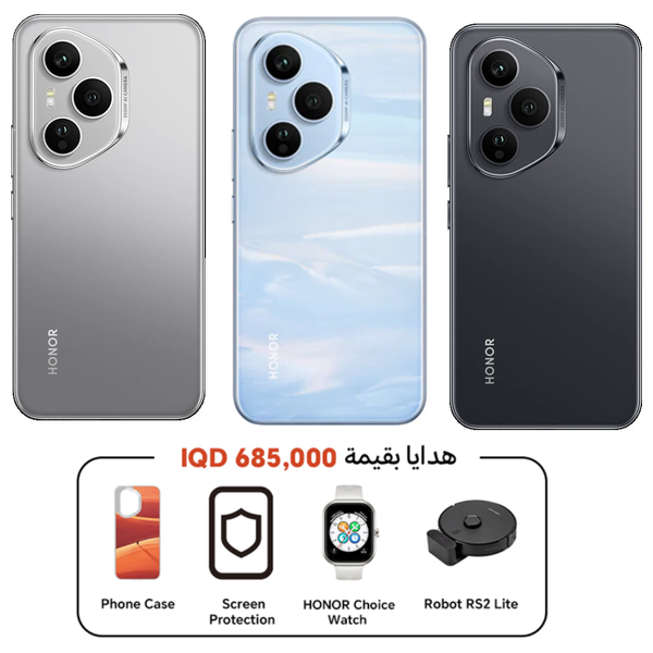  Honor 400 Pro 5G - Dual SIM - 512/12GB - 6.7 Inch - AMOLED 120Hz - Snapdragon 8 Gen 3 (4 nm) - 6000 mAh + Robot RS2 Lite + Cover + HONOR Choice Watch + Screen Protection - Pre-Order 