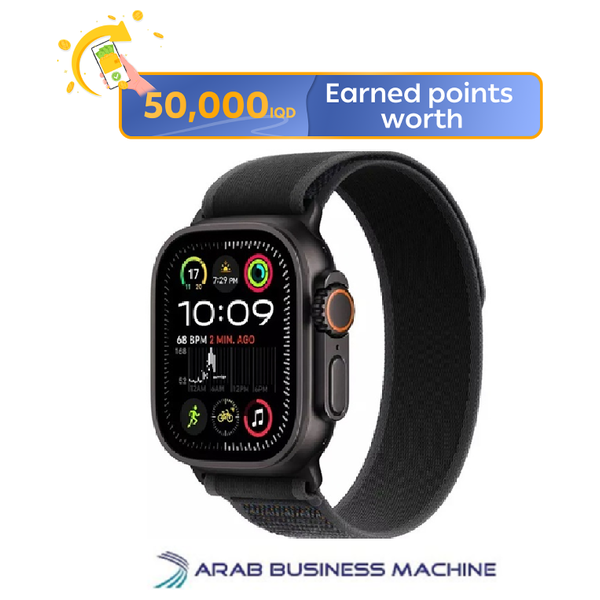 Apple Watch Ultra 2024 2 GPS + Cellular, - 49mm - M/L - Black Titanium Case with Black Trail Loop