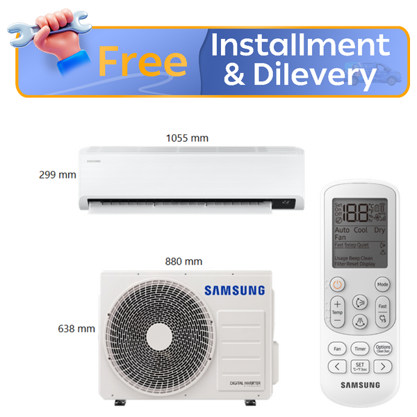  Samsung AR18CSFZAWK/IQ - 1.5 Ton - Wall Mounted Split - White - Inverter - Amp Control + Free Installation 