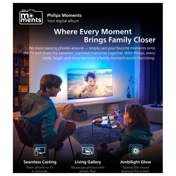  شاشة فيليبس - 65 انج - إضاءة محيطية - 4K - OLED - بدون إطار - محرك P5 بمعالجة الذكاء الاصطناعي للصورة المثالية -  144 هرتز - جوجل تي في - منشأ اوروبي 