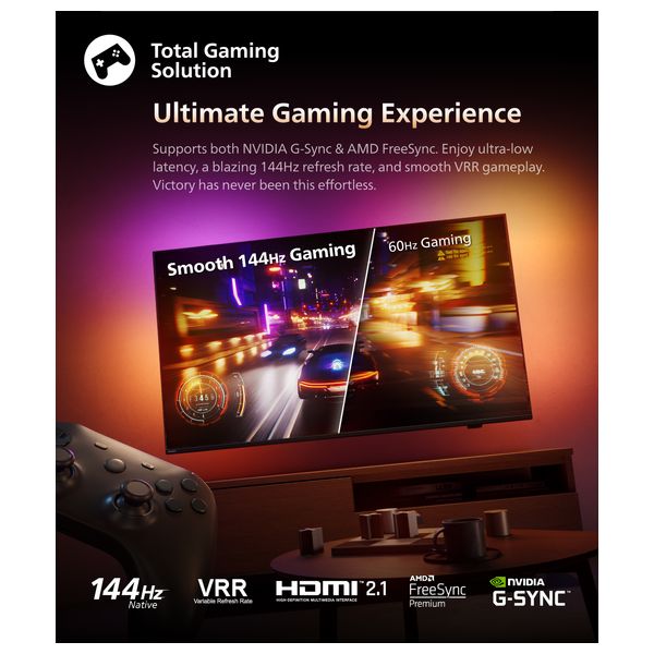  شاشة فيليبس - 65 انج - إضاءة محيطية - 4K - OLED - بدون إطار - محرك P5 بمعالجة الذكاء الاصطناعي للصورة المثالية -  144 هرتز - جوجل تي في - منشأ اوروبي 