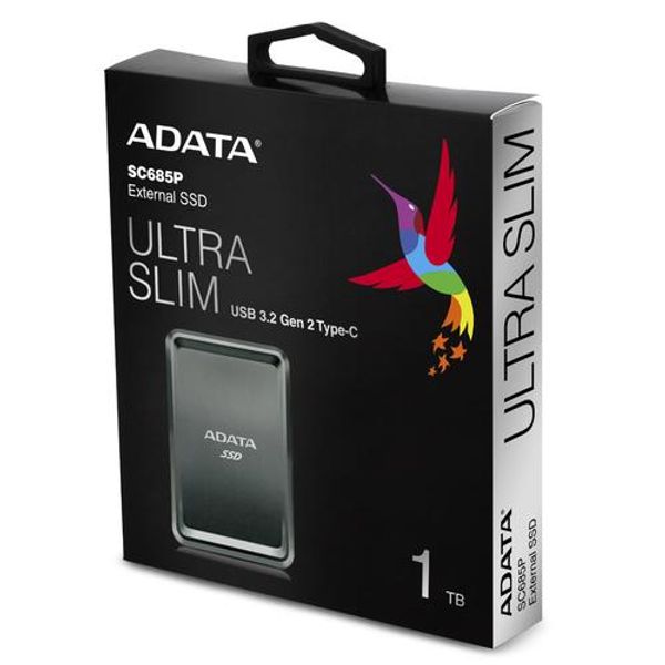 ADATA SC685P - 1TB - External SSD Hard Drive - Gray