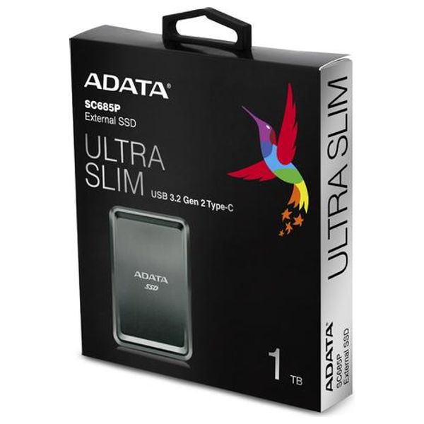 ADATA SC685P - 1TB - External SSD Hard Drive - Gray