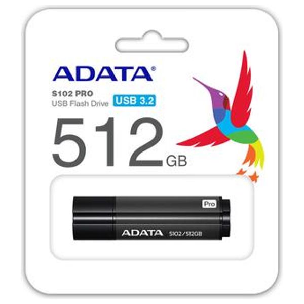 ADATA S102 Pro USB 3.2 - 512GB - USB Flash Drive - Black