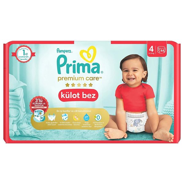  حفاضات بريما بريميوم كير مكسى مقاس 4 - 44 قطعة 